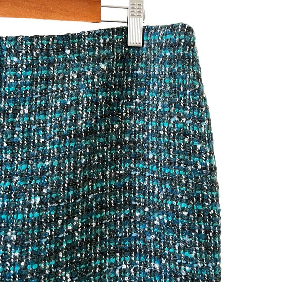 Talbots Tweed Wool Blend Pencil Skirt In Black & Green Size 12P - Picture 4 of 12